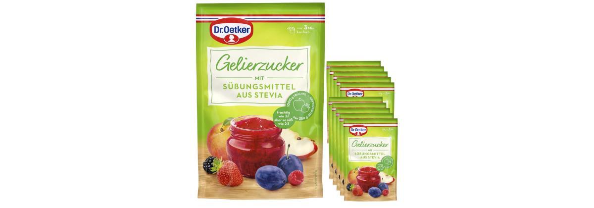 Sie sehen das Titelbild zum Beitrag mit dem Thema: Dr. Oetker Gelierzucker mit Stevia