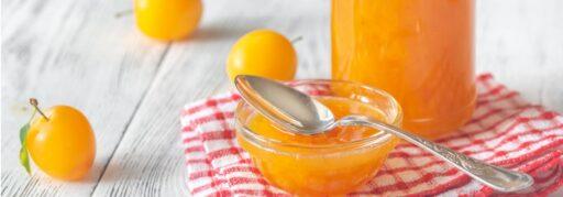 Sie sehen das Titelbild zum Beitrag mit dem Thema: Mirabellen Marmelade mit Schuss