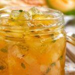 Sie sehen das Titelbild zum Beitrag mit dem Thema: Hausgemachte Minze-Melonen-Marmelade